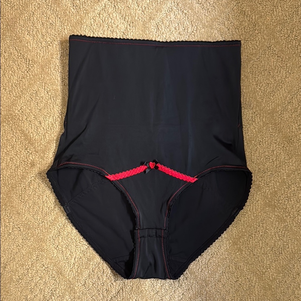 Agent Provocateur High-Waisted Black Shapewear with Red Trim Sz. M